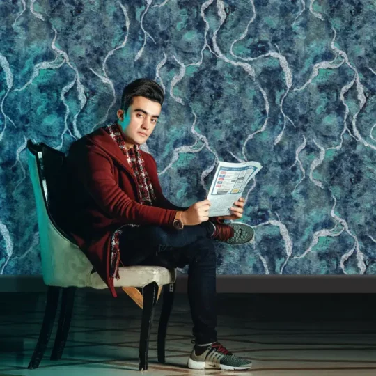 کد مکمل کاغذ دیواری سبز و طلایی