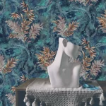 کاغذ دیواری سبز طلایی