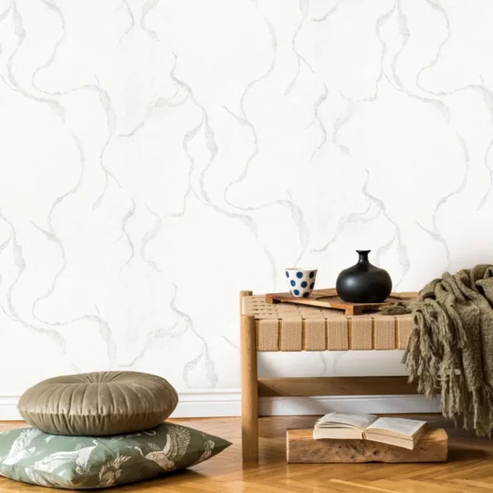 کد مکمل کاغذ دیواری سفید طلایی