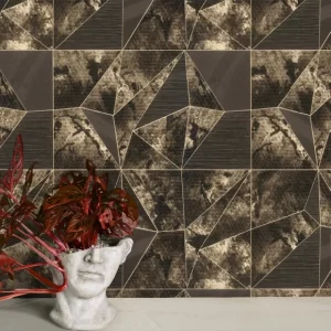 کاغذ دیواری مشکی طلایی