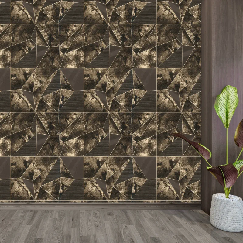 کاغذ دیواری مشکی طلایی 6 کاغذ دیواری مشکی طلایی