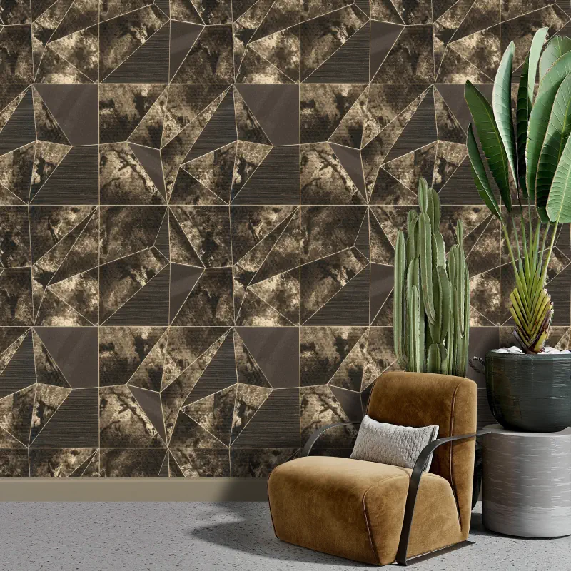 کاغذ دیواری مشکی طلایی 5 کاغذ دیواری مشکی طلایی