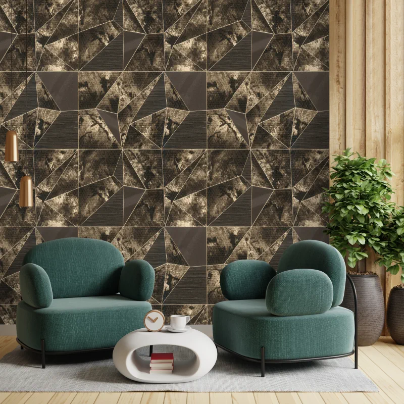 کاغذ دیواری مشکی طلایی 4 کاغذ دیواری مشکی طلایی