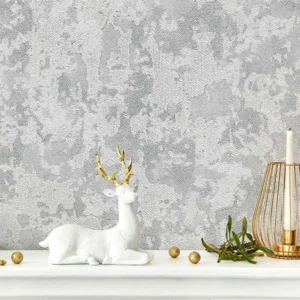 کاغذ دیواری طرح پتینه نقره‌ای کد ۱۰۰۰۹