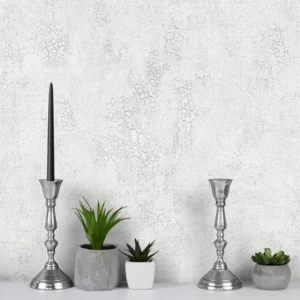 کاغذ دیواری طرح پتینه نقره‌ای کد ۱۰۱۰۶