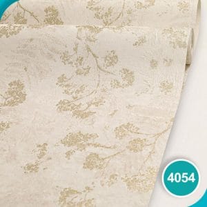 کاغذ دیواری طرح شاخ و برگ طلایی کد 4054