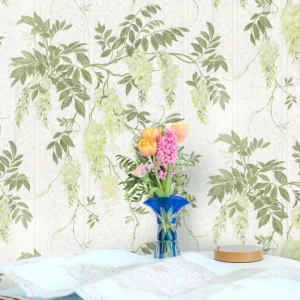کاغذ دیواری طرح گلدار شاخ و برگ کد ۷۰۵۸