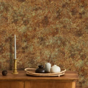 کاغذ دیواری طرح پتینه نارنجی / قهوه‌ای کد ۱۰۱۹۹