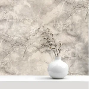 کاغذ دیواری طرح رگه‌دار / پتینه سفید کد ۱۱۰۱۰