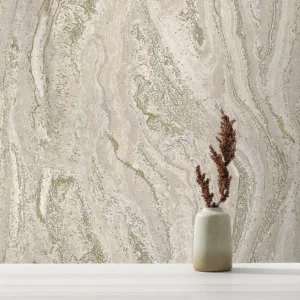 کاغذ دیواری طرح انتزاعی کرم کد ۱۱۰۱۸