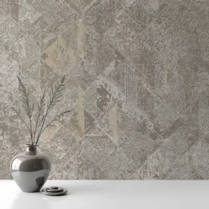 کاغذ دیواری طرح هندسی / پتینه نقره‌ای کد ۱۱۰۲۸