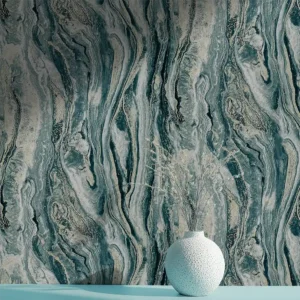 کاغذ دیواری طرح انتزاعی آبی کد ۱۱۰۱۶