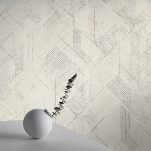 کاغذ دیواری طرح هندسی / پتینه سفید کد ۱۱۰۳۴