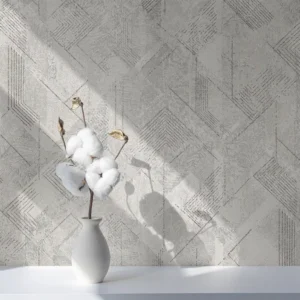 کاغذ دیواری طرح هندسی / پتینه نقره‌ای کد ۱۱۰۳۶