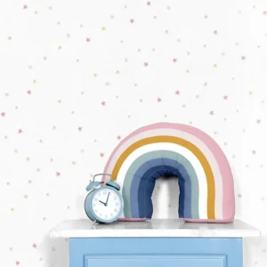 کاغذ دیواری کودک طرح ستاره باران | سفید کد 12027