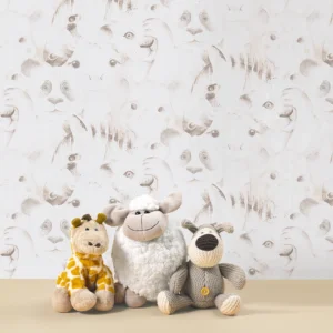 کاغذ دیواری کودک طرح حیوانات | کرم کد 12031