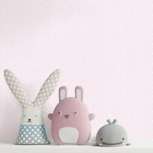 کاغذ دیواری کودک طرح نقطه‌چین | صورتی کد 12052