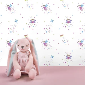 کاغذ دیواری کودک طرح فرشته‌های آسمانی | سفید کد 12055