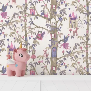 کاغذ دیواری کودک طرح جنگل پریان | چند رنگ کد 12056