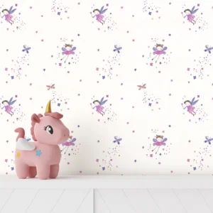 کاغذ دیواری کودک طرح فرشته‌های آسمانی |  چند رنگ کد 12058