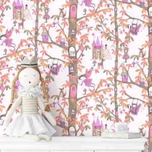 کاغذ دیواری کودک طرح جنگل پریان | چند رنگ کد 12059