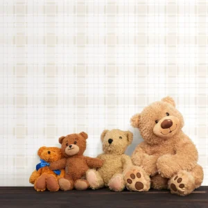 کاغذ دیواری کودک طرح چهارخونه | کرم کد 12075