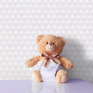 کاغذ دیواری کودک طرح قلب | یاسی / سفید  کد 12084