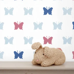 کاغذ دیواری کودک طرح پروانهای رنگی کد 12091