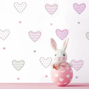 کاغذ دیواری کودک طرح قلب‌های رنگی کد 12095