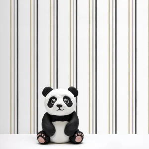 12112 شاخص کاغذ دیواری کودک طرح راه‌راه | سفید کد 12112