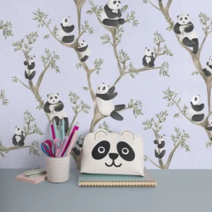 12113 شاخص کاغذ دیواری کودک طرح پاندای درختی | آبی کد 12113