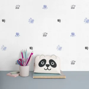 12114 شاخص کاغذ دیواری کودک طرح ردپای سگ | آبی کد 12114